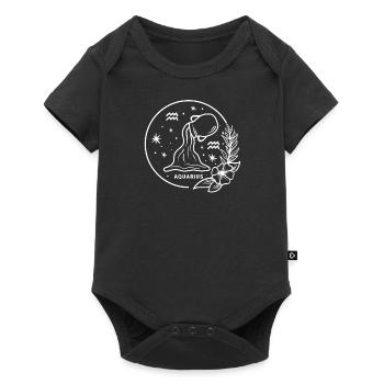 Aquarius Signe du zodiaque Anniversaire Naissance - Body à manches courtes Premium Bébé - noir - Devant