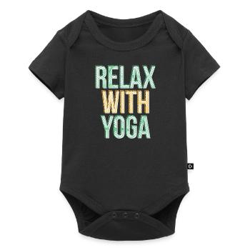 Yoga Mandala Sport Training Relaxation Végétalienne - Body à manches courtes Premium Bébé - noir - Devant