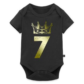 7 Couronne de numéros - Body à manches courtes Premium Bébé - noir - Devant