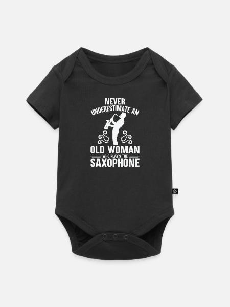 Saxofon Saxofonist Saxophon Musik Saxophonespieler - Premium kortærmet baby-body - sort