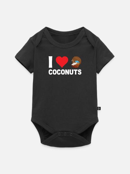Kokosnuss Kokoswasser Palmenblätter Kokosmilch - Baby Premium Kurzarmbody - Schwarz