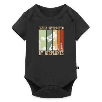 Pilote d’avion volant Sport Idée cadeau - Body à manches courtes Premium Bébé - noir - Devant