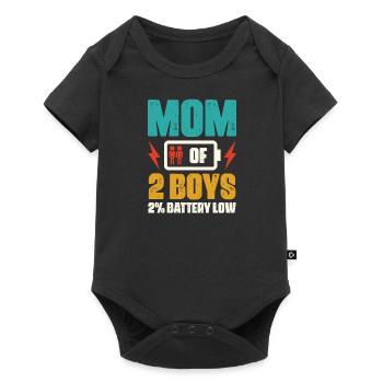 Mama Von Zwei Jungs Mutter Muttertag - Baby Premium Kurzarmbody - Schwarz - Vorne