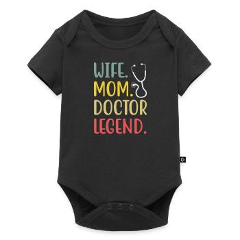 Wife Mother Doctor Doctorate Academic Fun - Baby Premium short-sleeve bodysuit - black - Front