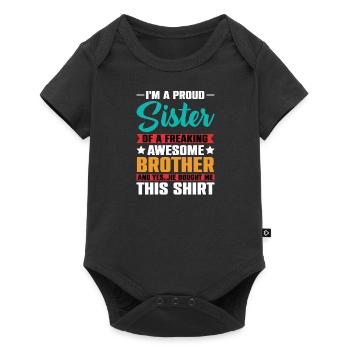 Brother Sister Twins Siblings - Baby Premium short-sleeve bodysuit - black - Front