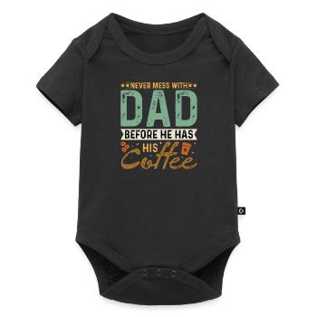 Meilleur monde Papa Père Café Couple Parents Papa - Body à manches courtes Premium Bébé - noir - Devant