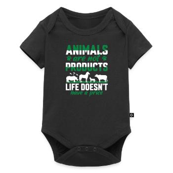 Militant des droits des animaux Végétalien Végétarien Amoureux des animaux Animal - Body à manches courtes Premium Bébé - noir - Devant
