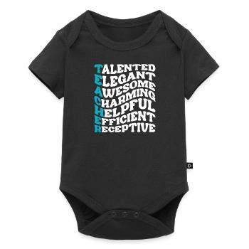 SUPER TEACHER POWER TEACHER POWER DICTONS MOTIF - Body à manches courtes Premium Bébé - noir - Devant