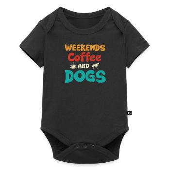 Cafetière Chien Machine Puppy Cup Grains - Body à manches courtes Premium Bébé - noir - Devant