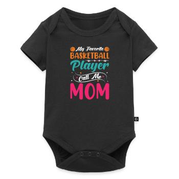 Basketball Mama Sohn Basketballspieler - Baby Premium Kurzarmbody - Schwarz - Vorne