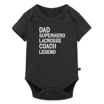Lacrosse Father Game Sport Papa Racket Player - Baby Premium short-sleeve bodysuit - black - Front