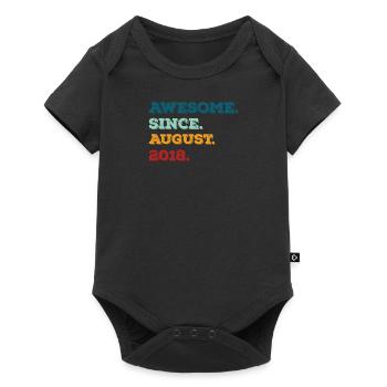August 2018 - Geburtstag im August - Baby Premium Kurzarmbody - Schwarz - Vorne