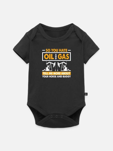 Oil rig oil gas workers drilling oil platform - Baby Premium short-sleeve bodysuit - black