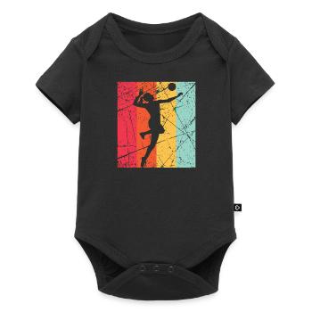 Volleyball volley servir joueur de volley-ball - Body à manches courtes Premium Bébé - noir - Devant