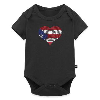 Porto Rico Vintage Flag Heart Caribbean Spanish - Body à manches courtes Premium Bébé - noir - Devant