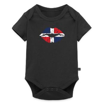 Drapeau du drapeau du cœur de la République dominicaine - Body à manches courtes Premium Bébé - noir - Devant