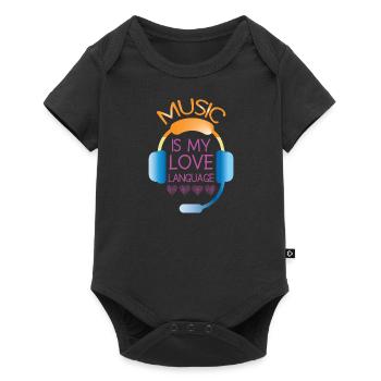 Vinyl Musician Retro Music Vinyl Vintage Music Making - Baby Premium short-sleeve bodysuit - black - Front