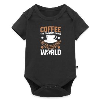 Café Sarcasme Amis Bonheur Joie Cappuccino - Body à manches courtes Premium Bébé - noir - Devant
