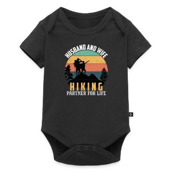 Couple Climbing Husband Wife Hiking Mountaineering - Baby Premium short-sleeve bodysuit - black - Front