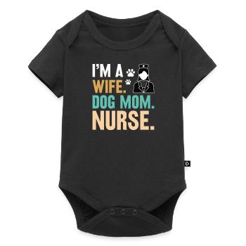 Femme propriétaire de chien infirmière médecine - Body à manches courtes Premium Bébé - noir - Devant