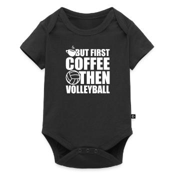 Volleyball Aufschlag Volleyballspieler Kaffee - Baby Premium Kurzarmbody - Schwarz - Vorne