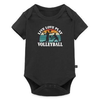 Volleyball volley servir joueur de volley-ball - Body à manches courtes Premium Bébé - noir - Devant