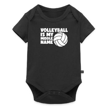 Volleyball volley servir joueur de volley-ball - Body à manches courtes Premium Bébé - noir - Devant