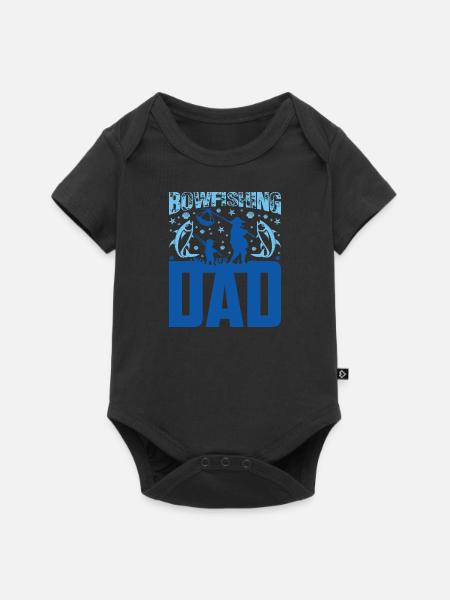 Bogenfischer Bogenfischen Bogenangeln Vater Papa - Baby Premium Kurzarmbody - Schwarz