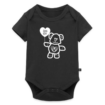 Valentine's Day Bear with Heart Couple Man Woman Love - Baby Premium short-sleeve bodysuit - black - Front