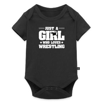 Frauen Wrestling Champion Wrestler Geschenk - Baby Premium Kurzarmbody - Schwarz - Vorne