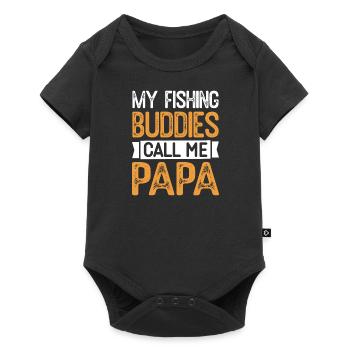 Père Pêche Fête des pères Pêcheur Pêche Papa Poisson - Body à manches courtes Premium Bébé - noir - Devant