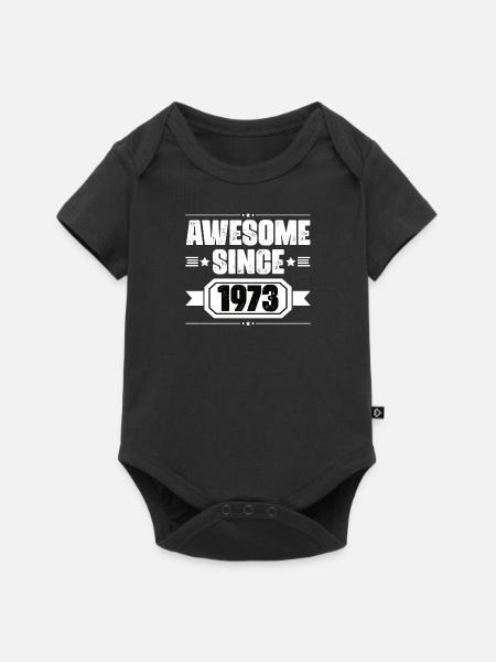 Geboren in 1973 Geburtstag Geburtsjahr Geschenk - Baby Premium Kurzarmbody - Schwarz