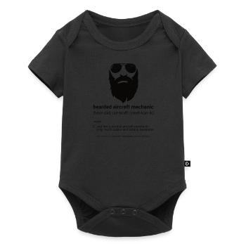 Mécanicien d’avion Mécanicien Héros Barbe d’avion - Body à manches courtes Premium Bébé - noir - Devant