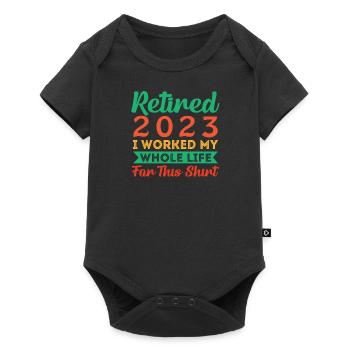 Rente 2023 Pension Rentner Geschenkidee Ruhestand - Baby Premium Kurzarmbody - Schwarz - Vorne