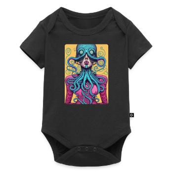 Mystical and Mysterious Pink Half-Woman, Half-Octo - Baby Premium short-sleeve bodysuit - black - Front