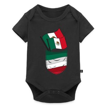 Drapeau mexicain Poche poitrine mexicaine Mexique - Body à manches courtes Premium Bébé - noir - Devant