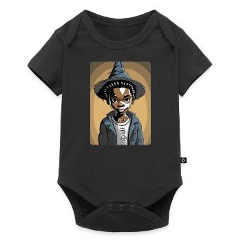 Scary Kid Wearing a Witch Hat - Baby Premium short-sleeve bodysuit - black - Front