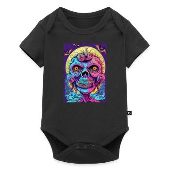 Visage de sorcière zombie coloré effrayant - Body à manches courtes Premium Bébé - noir - Devant