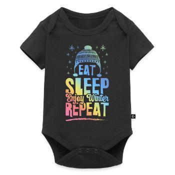 Eat Sleep Winter Repeat - Baby Premium short-sleeve bodysuit - black - Front