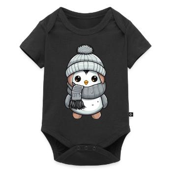 Penguin Winter Animal Cute Comic - Baby Premium short-sleeve bodysuit - black - Front