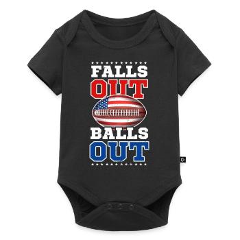 4th Of July Football Falls Out Balls Out - Body à manches courtes Premium Bébé - noir - Devant