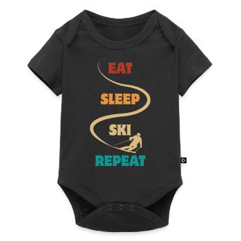 Eat Sleep Ski Repeat - Ski - Ski - Baby Premium short-sleeve bodysuit - black - Front