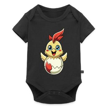 Happy Easter - Easter Chicken - Easter Egg - Gift - Baby Premium short-sleeve bodysuit - black - Front