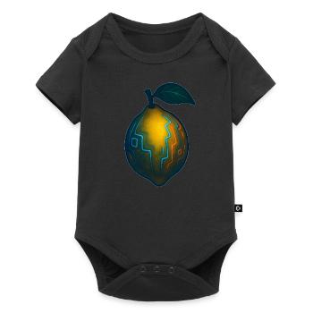 Citron Cyberpunk Design | Chemise Glowing Fruit - Body à manches courtes Premium Bébé - noir - Devant