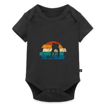 Ice Curling Curler Curling Retro Gift - Baby Premium short-sleeve bodysuit - black - Front