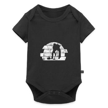 Ice Curling Curler Curling Retro Gift - Baby Premium short-sleeve bodysuit - black - Front