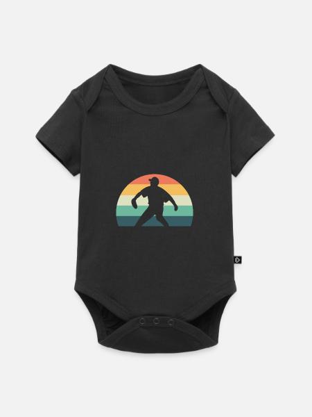 Softball Softball-Spieler - Baby Premium Kurzarmbody - Schwarz