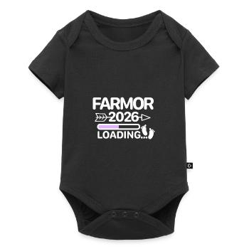 Farmor 2026 Rose suédois - Body à manches courtes Premium Bébé - noir - Devant