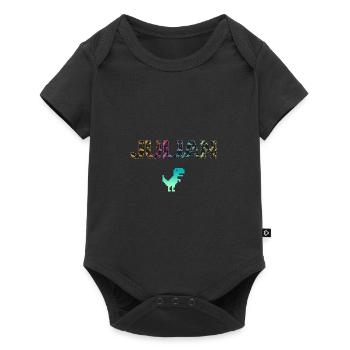 JULIAN - Beautiful boy name with dinosaur - Baby Premium short-sleeve bodysuit - black - Front