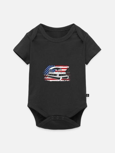 Pontonboot Boot Boote - Baby Premium Kurzarmbody - Schwarz